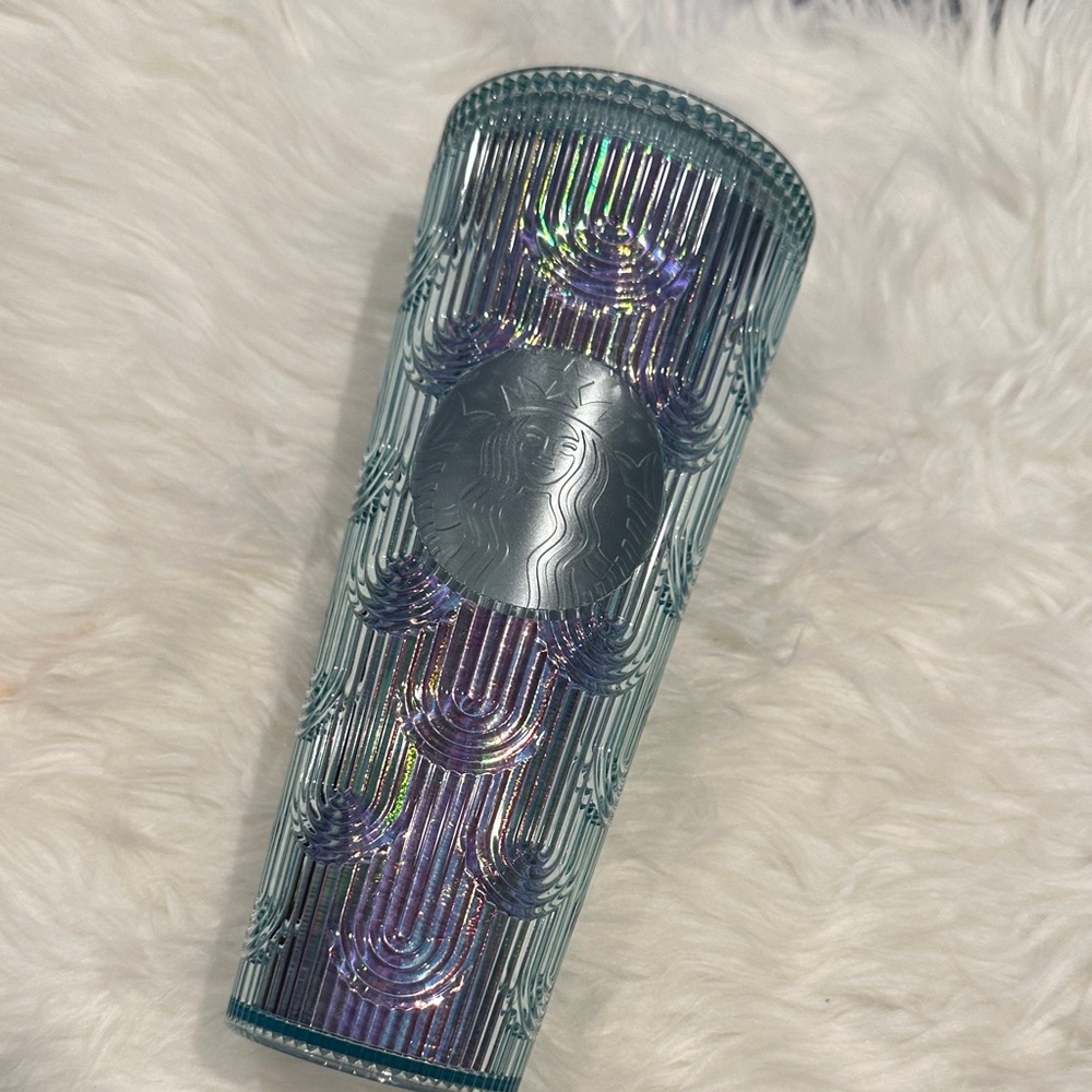 Starbucks Holographic Blue Tumbler no straw